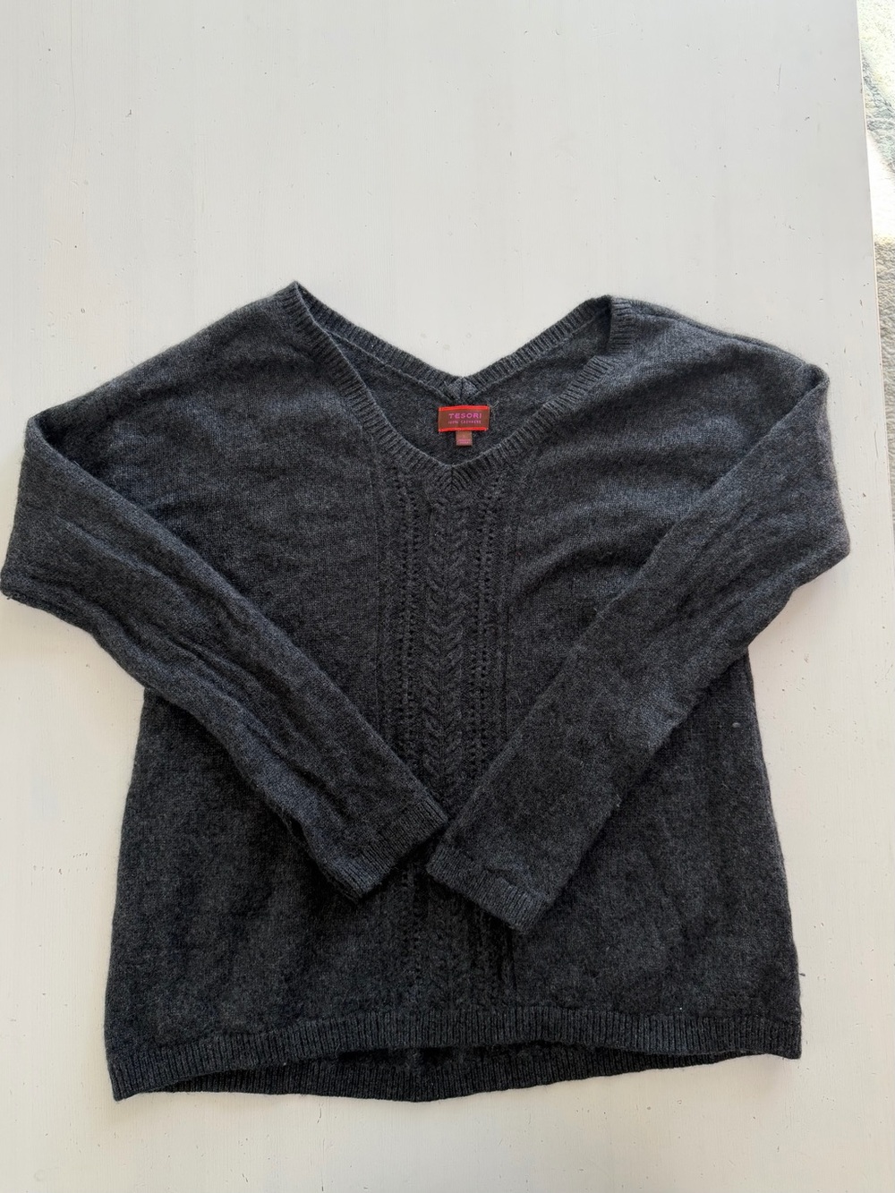 Tesori 100% cashmere sweater dark grey size small